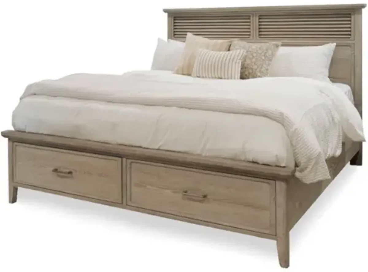 Cape May Queen Storage Bed Solid Wood Coastal Charm