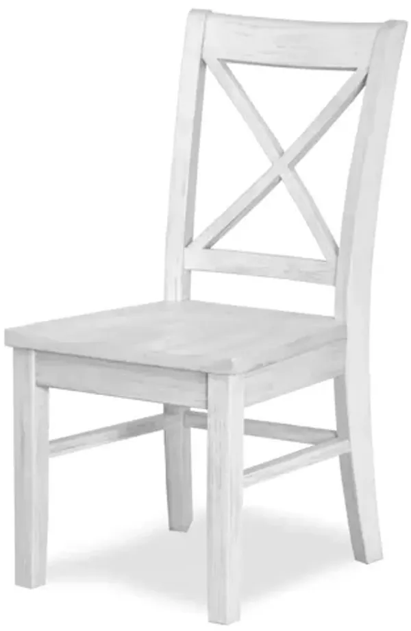 Surfside Solidwood X-back Dining Chair Weathered White Finish (2 Chairs Included)