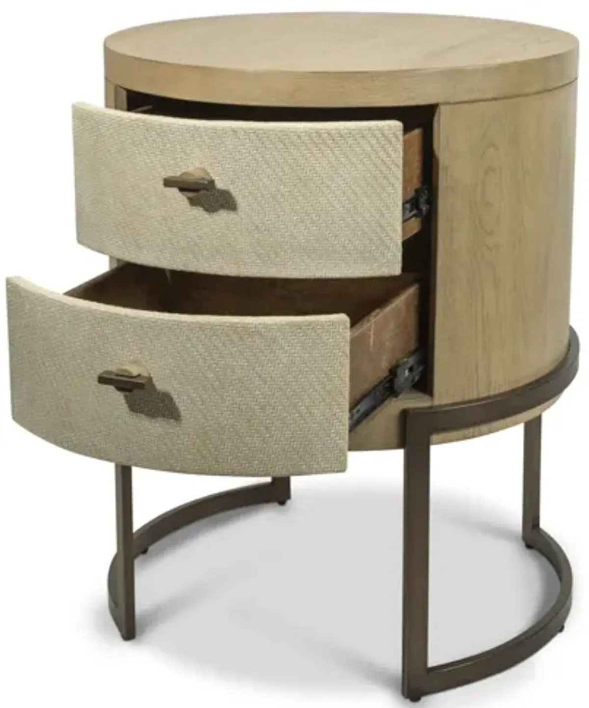 Rio Vista Woven 2 Drawer Round Accent Nightstand