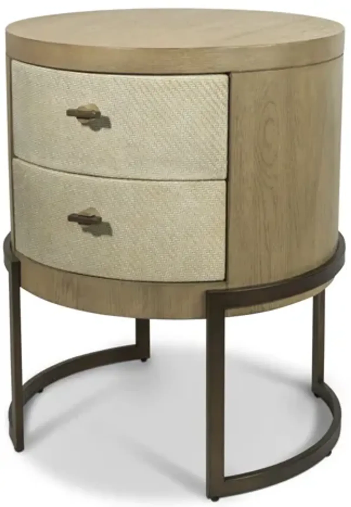 Rio Vista Woven 2 Drawer Round Accent Nightstand