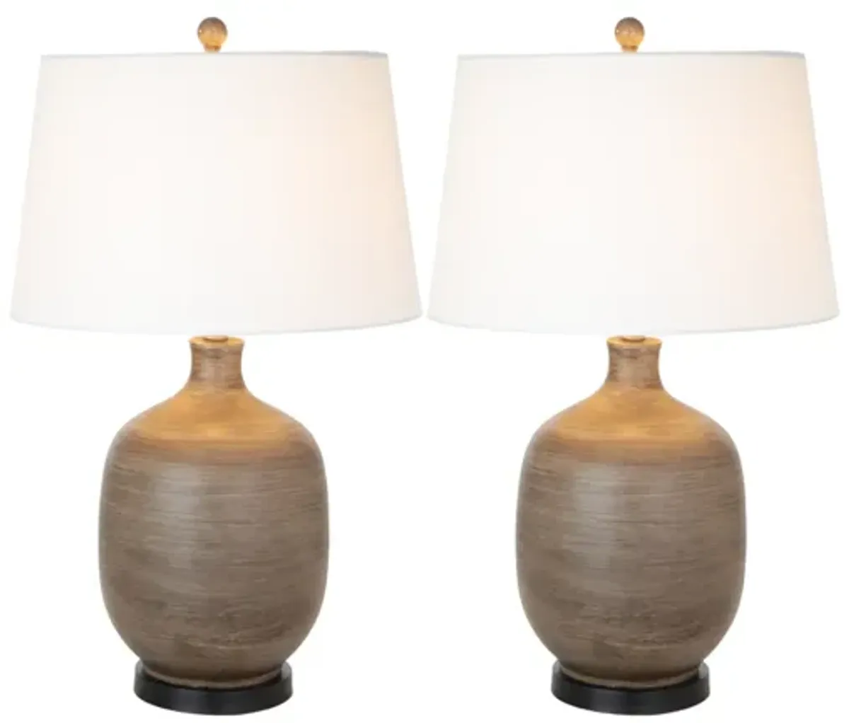 Stunning Brown Transitional Table Lamps (Set of 2)