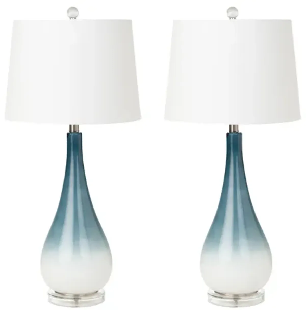 Serenity Table Lamp Blue/White (Set of 2)