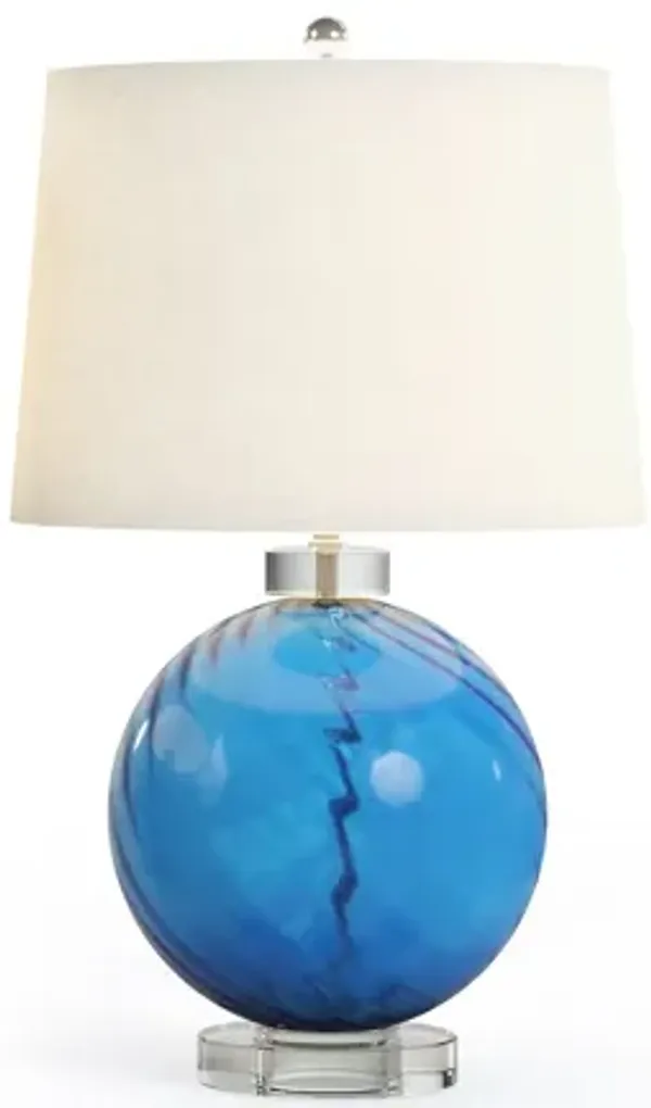 Clarity 28" Cobalt Blue Glass Table Lamp (Set of Two)