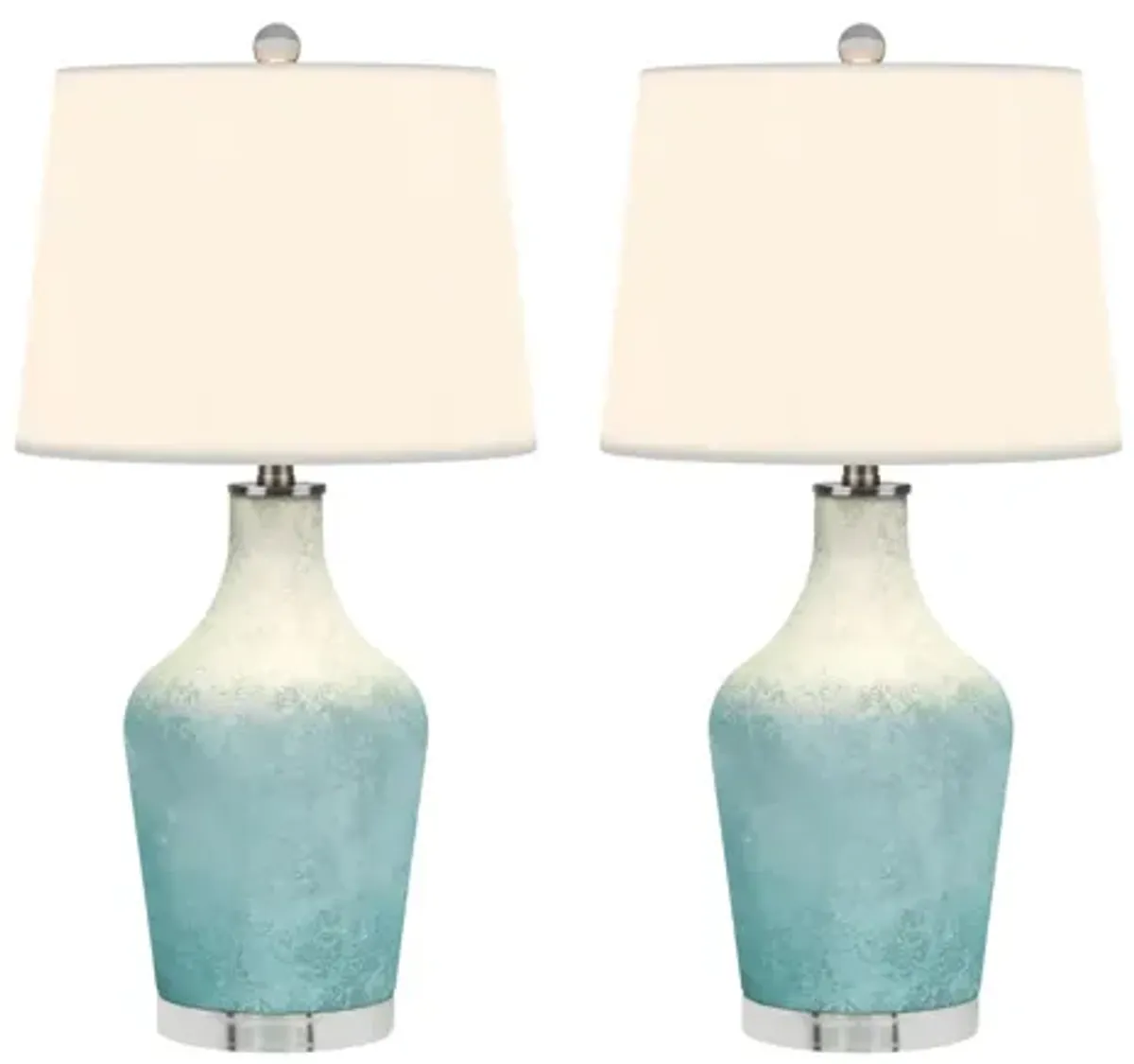 Mist 26.5" Aqua Glass Table Lamp (Set of 2)
