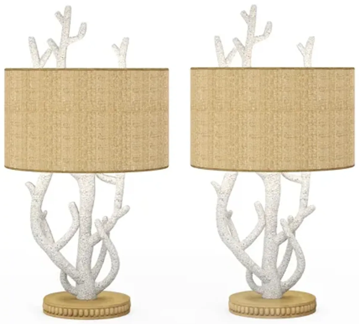 Coral 28" White Resin Table Lamp (Set of 2)