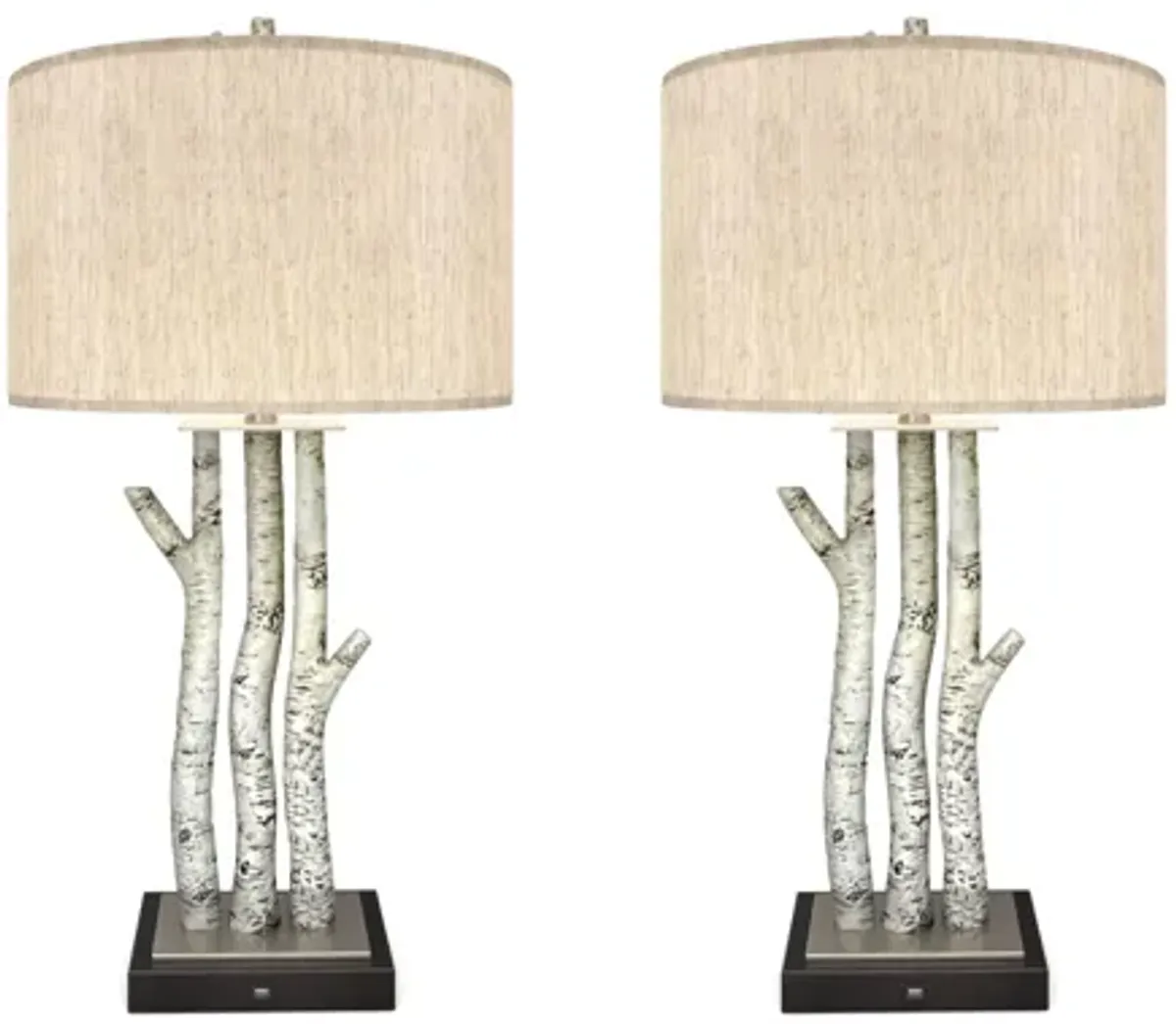 Birchwood Coastal Trio 29.5" Whitewash Table Lamps (Set of 2)