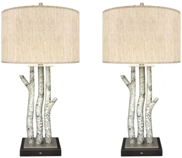 Birchwood Coastal Trio 29.5" Whitewash Table Lamps (Set of 2)