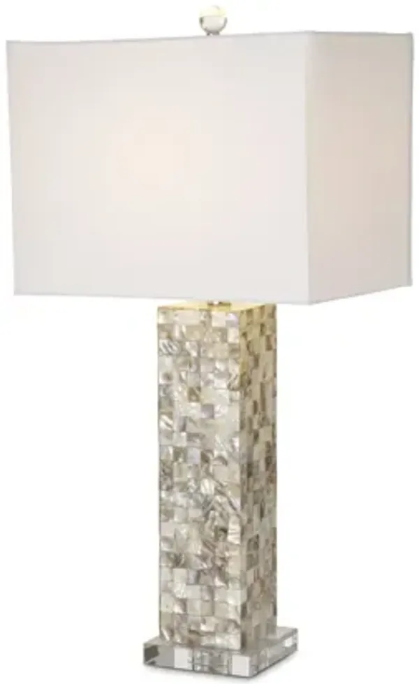 Nature Mother of Pearl Table Lamp with Crystals (Set of 2)