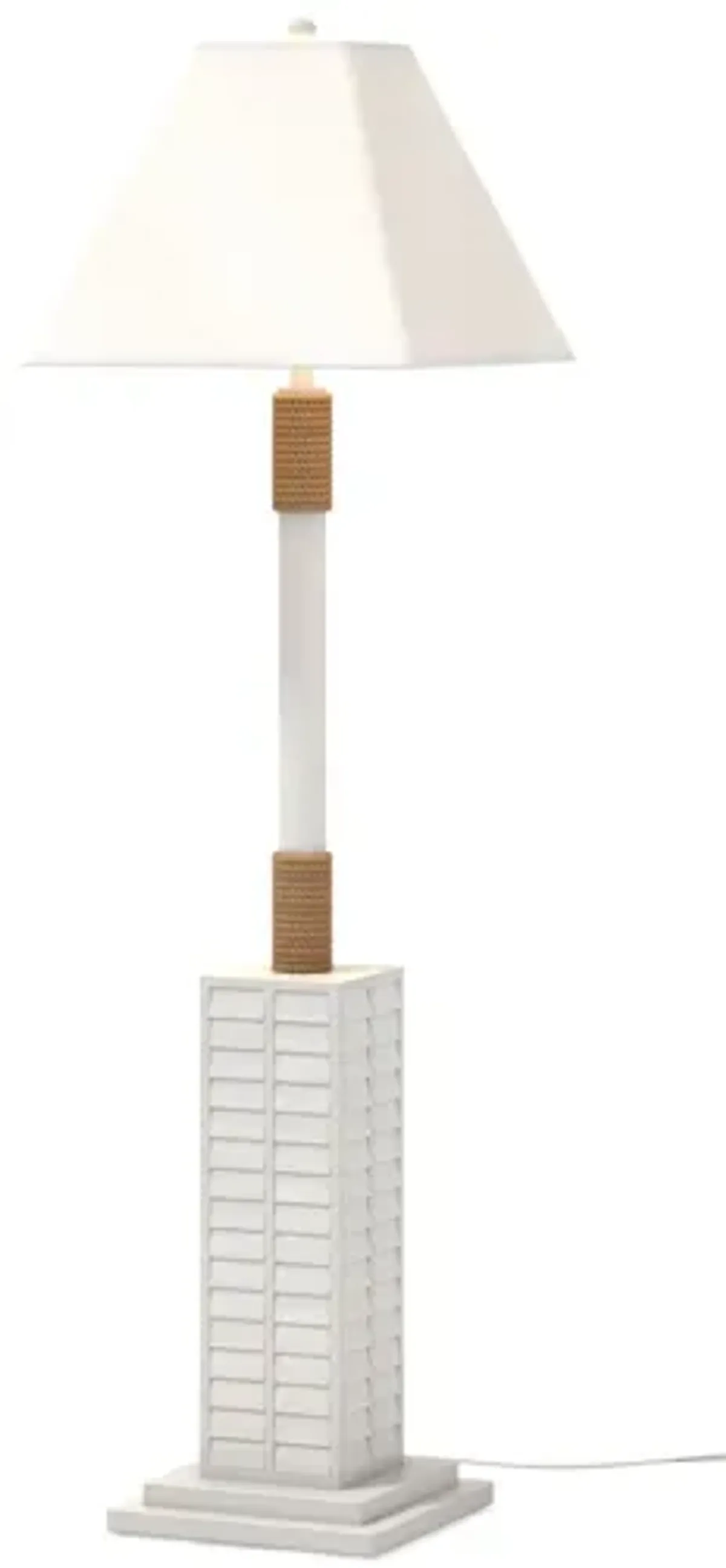 Lux Lighting  63'' Coastal White Shutter Floor Lamp - 3 Way Switch