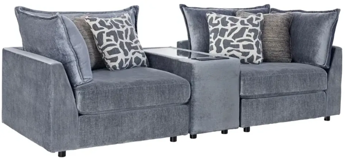 DreamTwo Steel Corner Loveseat with Console