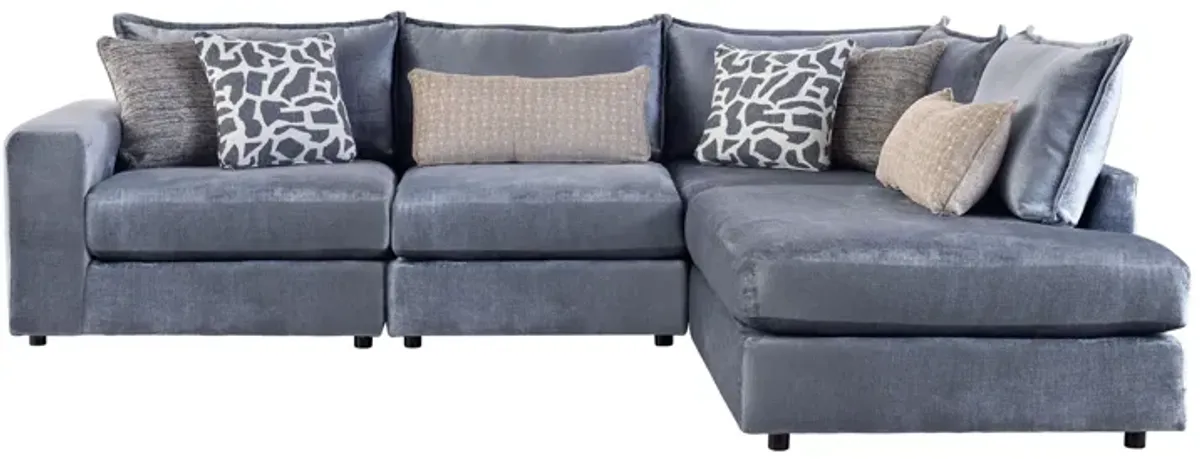 DreamTwo Steel 4-Piece Sectional with Right Arm Facing Bump Chaise