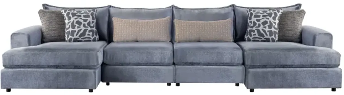 DreamTwo Steel 4-Piece Dual Chaise Sectional
