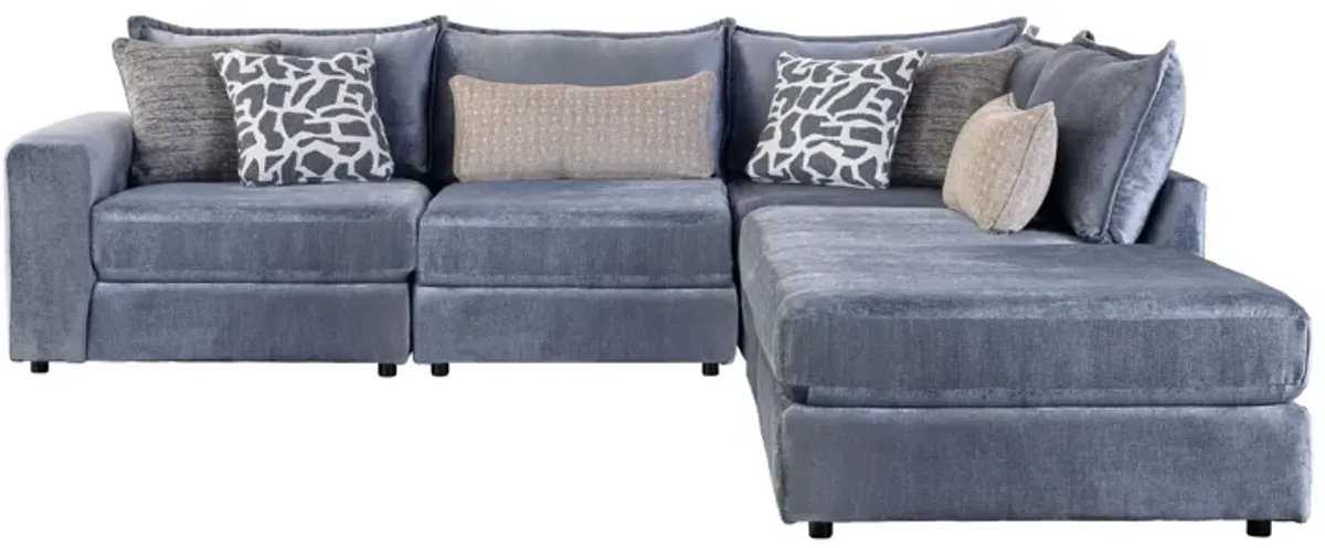 DreamTwo Steel 5-Piece Sectional with Left Arm Facing Chair with Ottoman