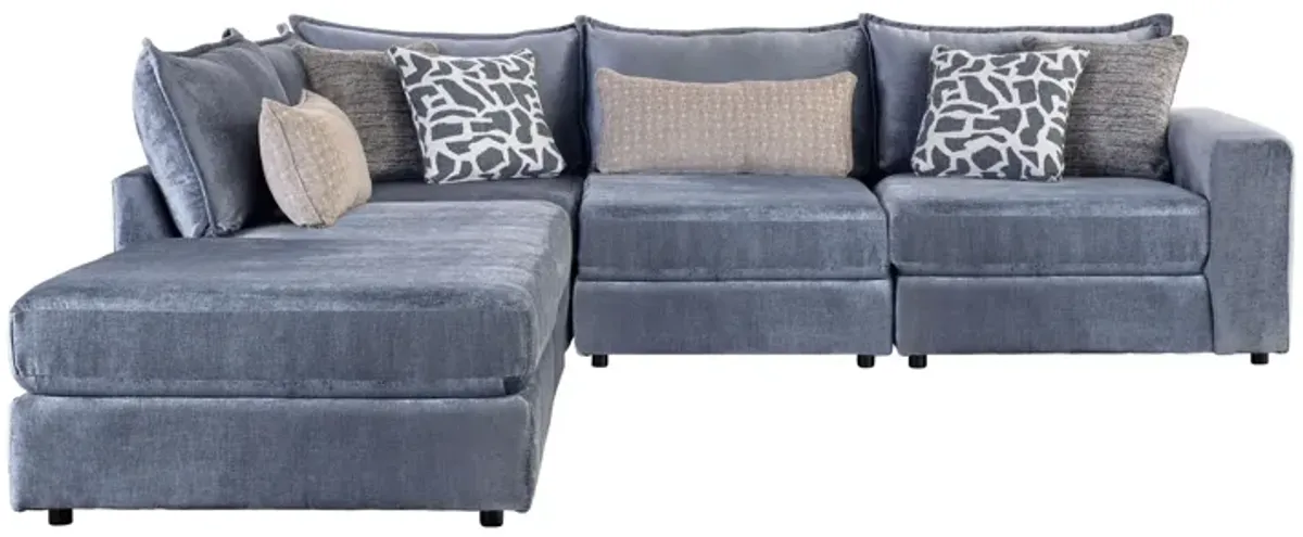 DreamTwo Steel 5-Piece Sectional with Right Arm Facing Chair with Ottoman
