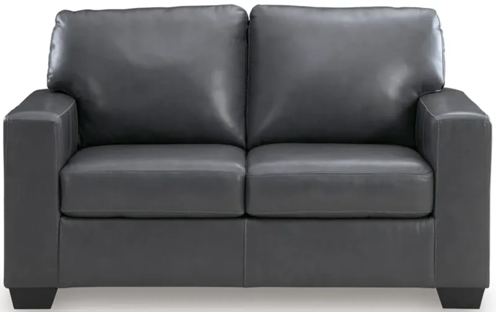 Baker Blue Leather Loveseat