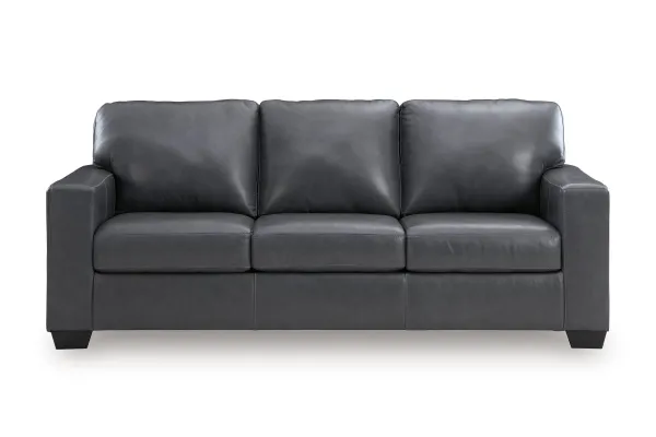 Baker Blue Leather Sofa