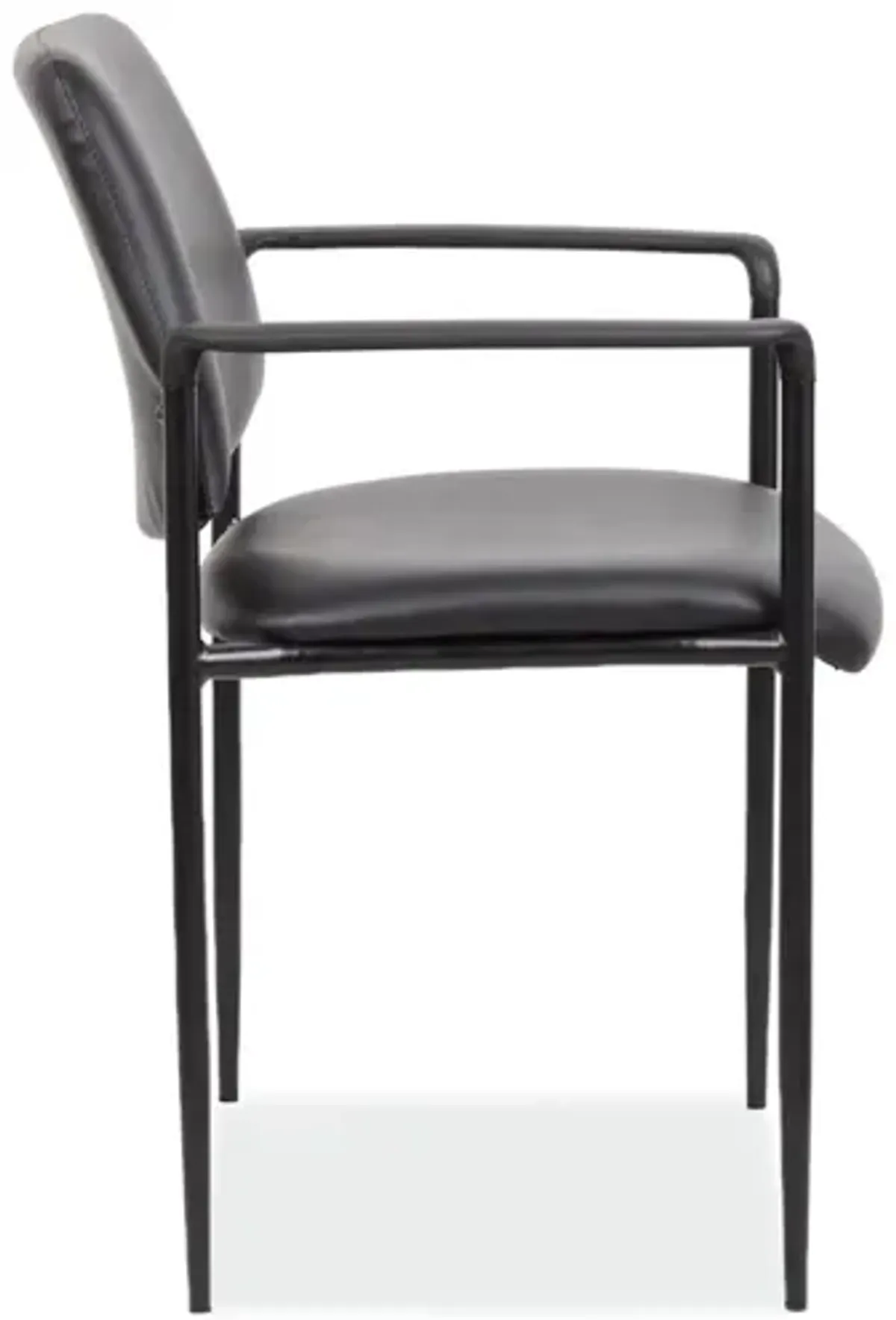 Levy Guest Stack Chair with Arms and Black Frame