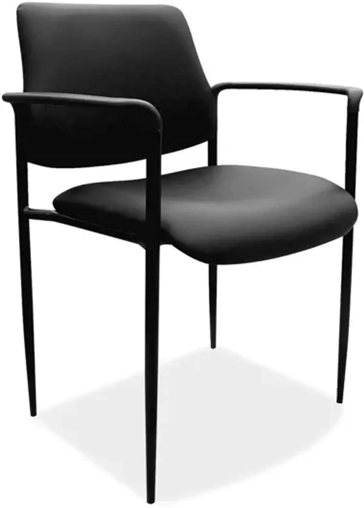 Levy Guest Stack Chair with Arms and Black Frame