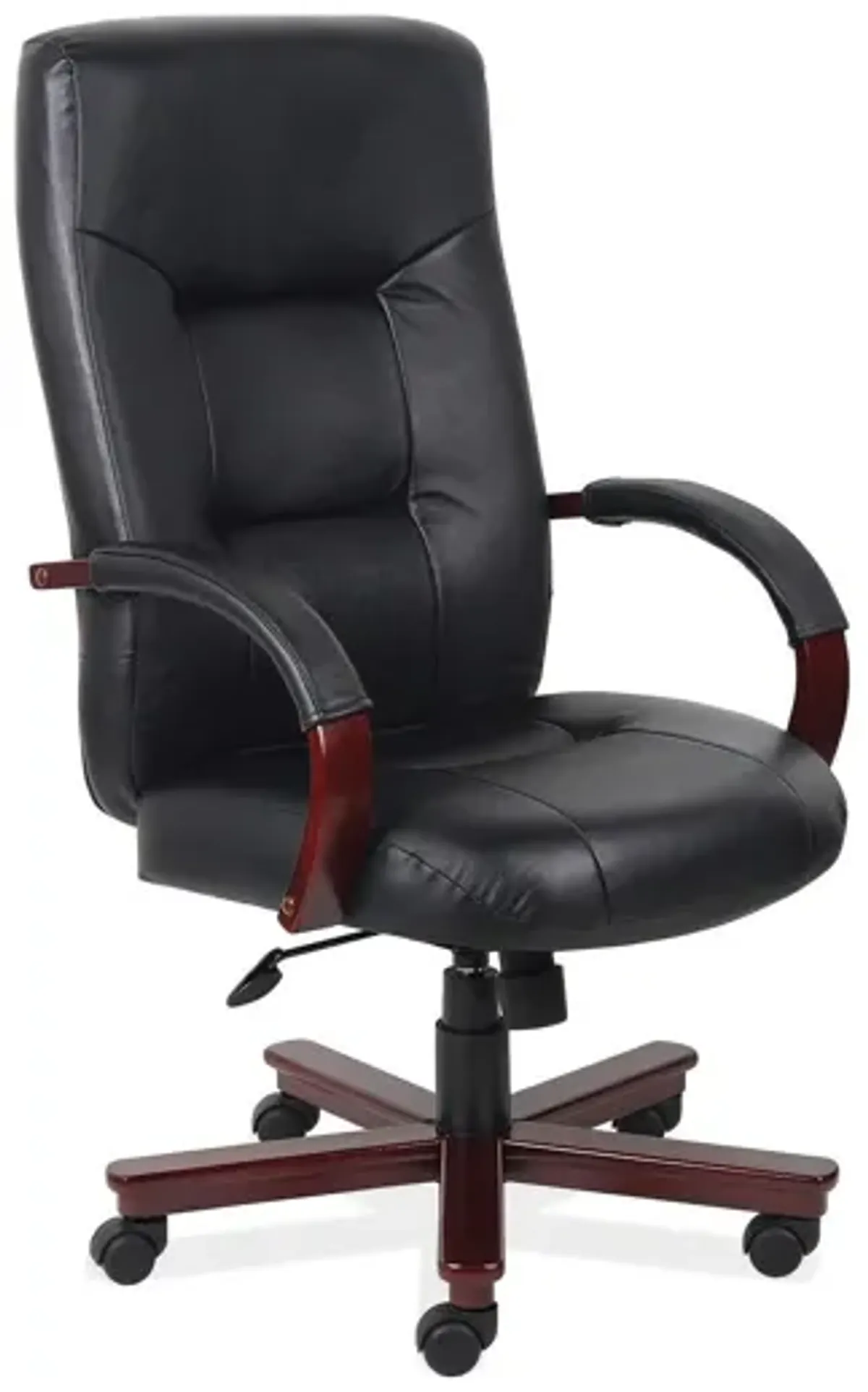 Spencer Executive High Back w/Mahogany Frame & Base