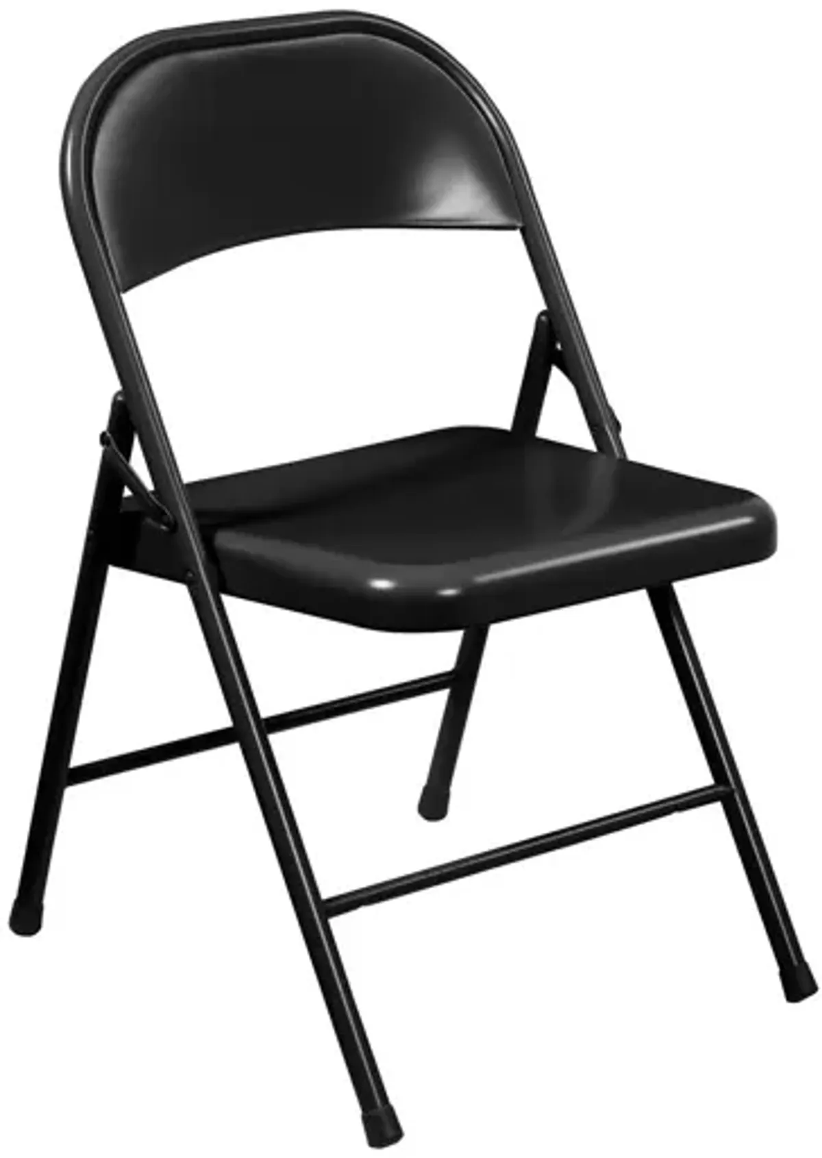OfficeSource Black Steel Folding Chairs (Set of 4)