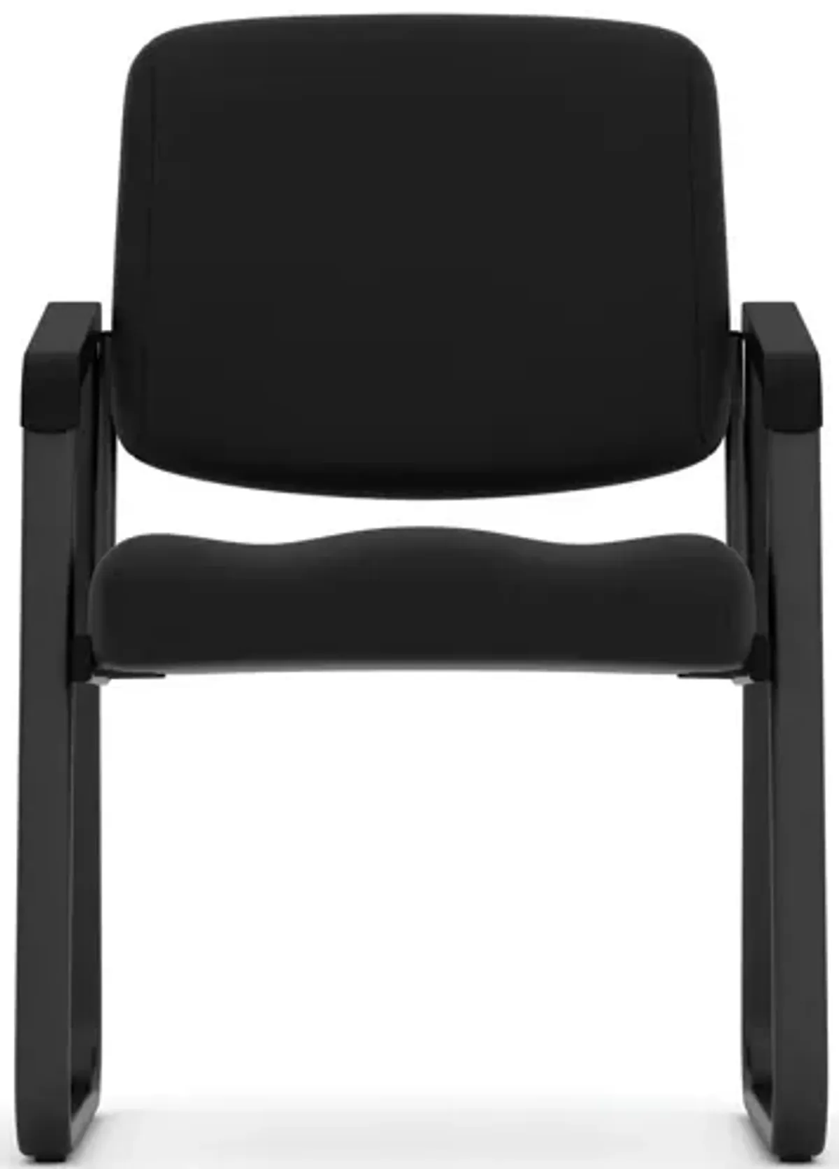 Value Sled Base Guest Chair with Antimicrobial Vinyl Upholstery and Black Frame