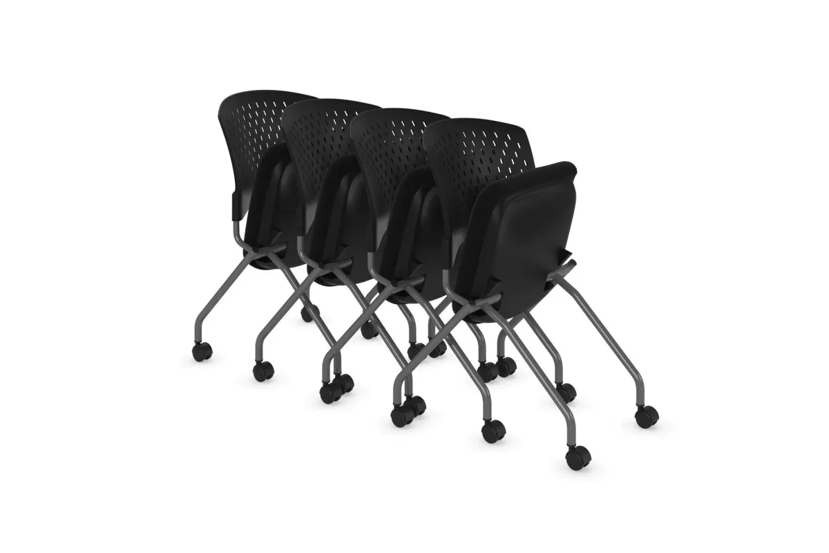 Perch Armless Nesting Chair with Casters - Fabric