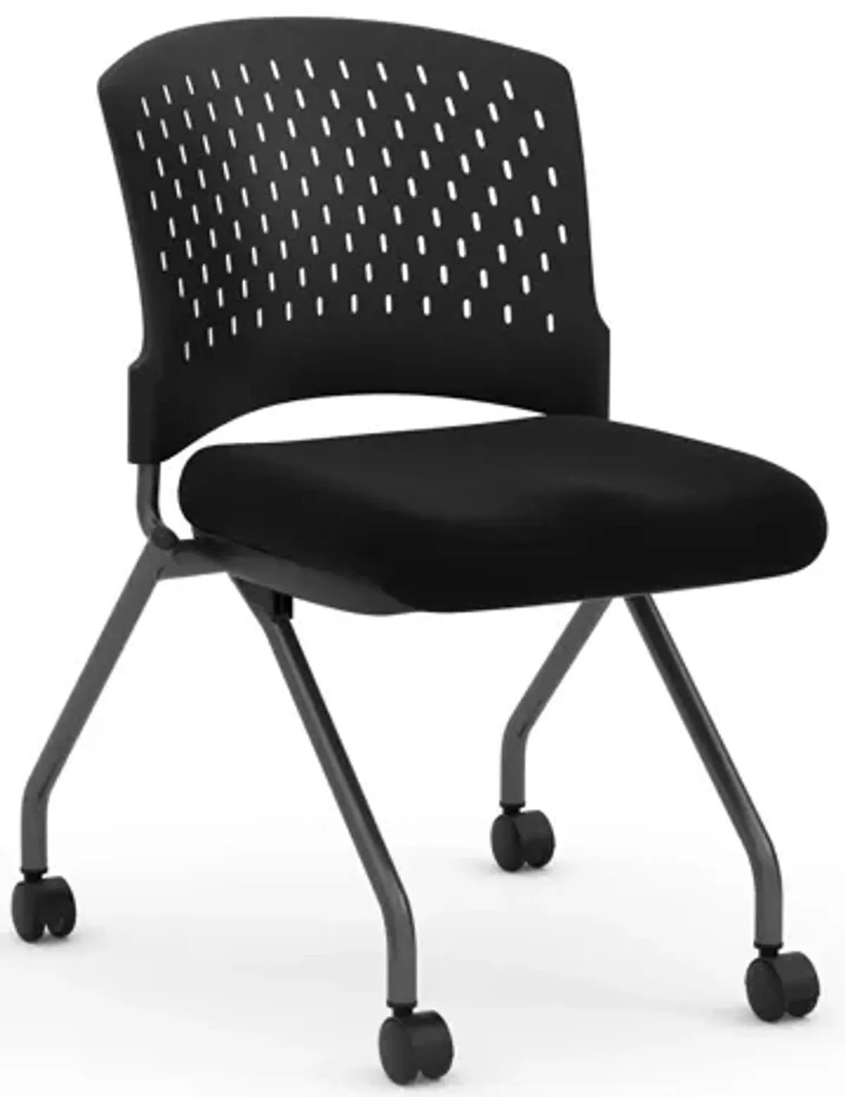 Perch Armless Nesting Chair with Casters - Fabric