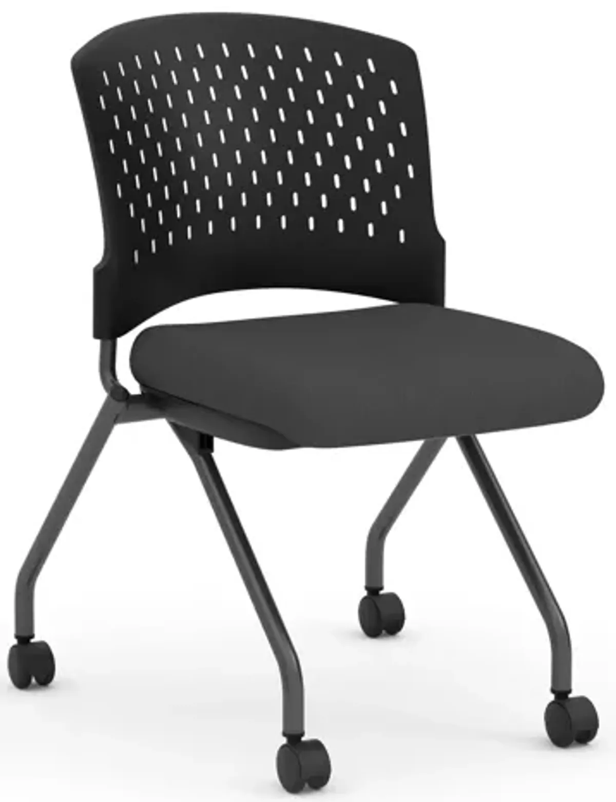 Perch Armless Nesting Chair with Casters - Fabric