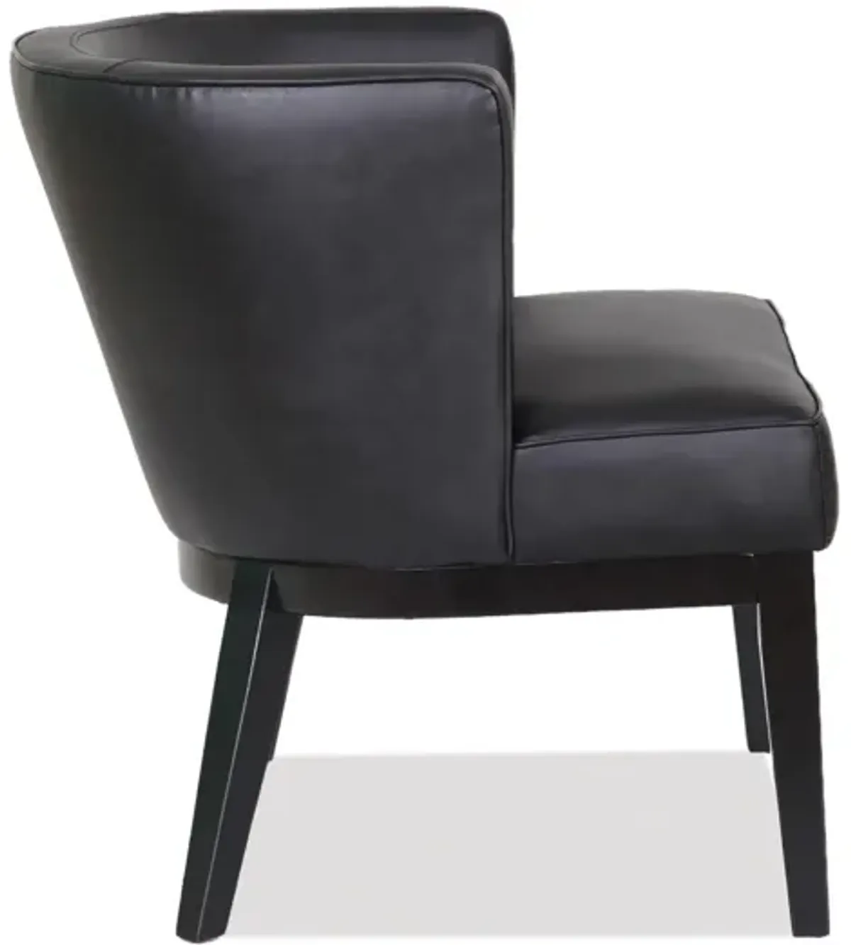OfficeSource | Bowery | Barrel Back Arm Chair with Black Wood Legs