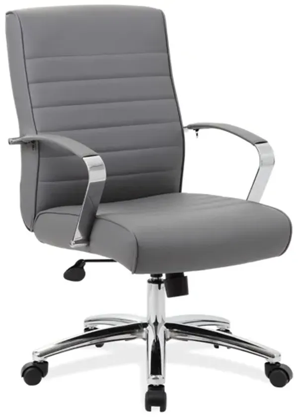 OfficeSource | Studio | Mid Back Chair with Chrome Frame