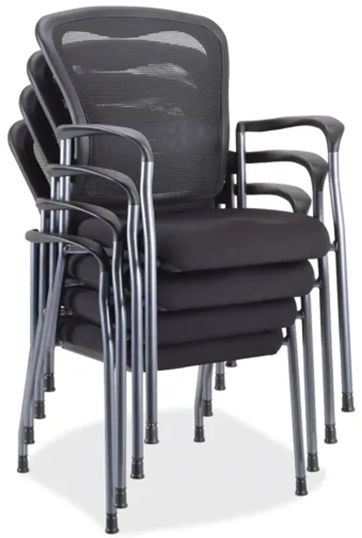 OfficeSource | CoolMesh | Mesh Back Guest Chair with Arms and Titanium Gray Frame