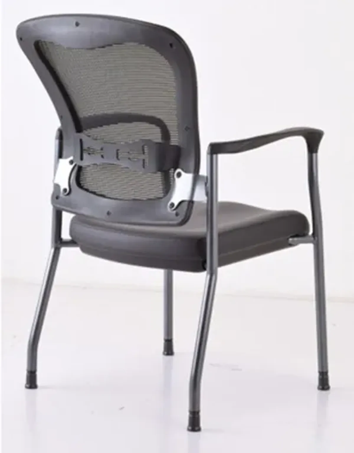 OfficeSource | CoolMesh | Mesh Back Guest Chair with Arms and Titanium Gray Frame