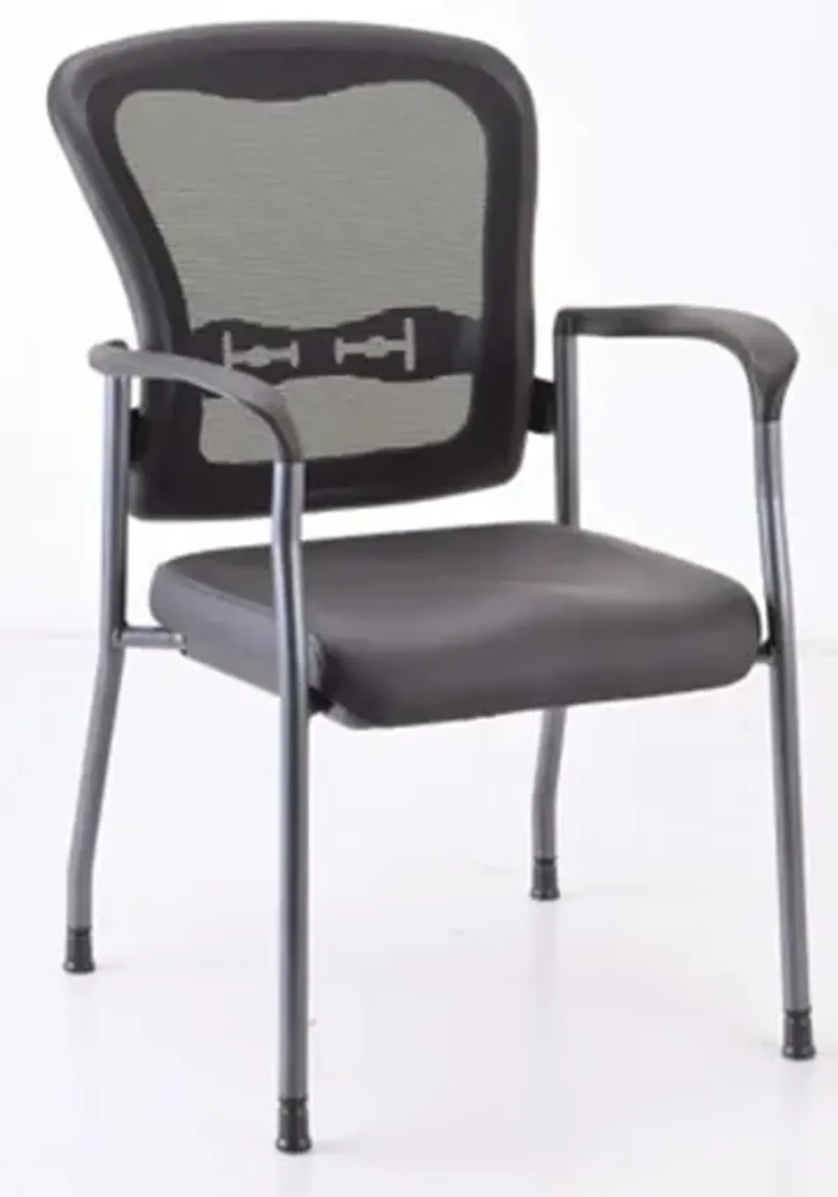 OfficeSource | CoolMesh | Mesh Back Guest Chair with Arms and Titanium Gray Frame