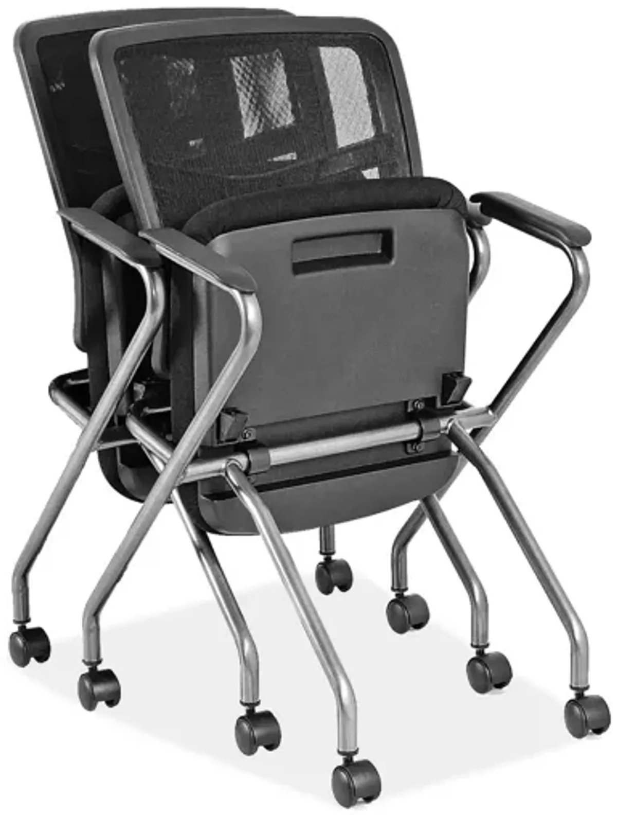 OfficeSource | CoolMesh Collection | Nesting Chair with Titanium Gray Frame