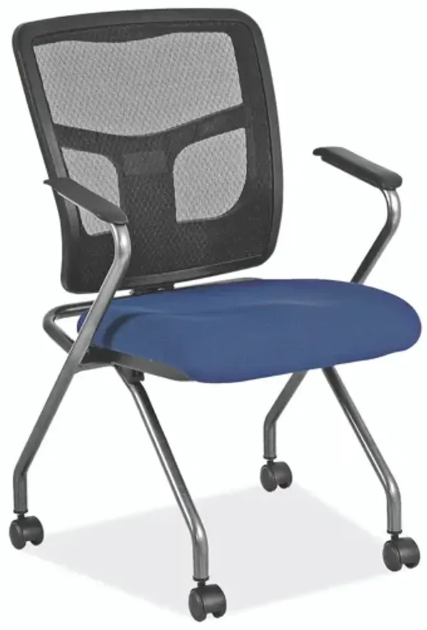OfficeSource | CoolMesh Collection | Nesting Chair with Titanium Gray Frame