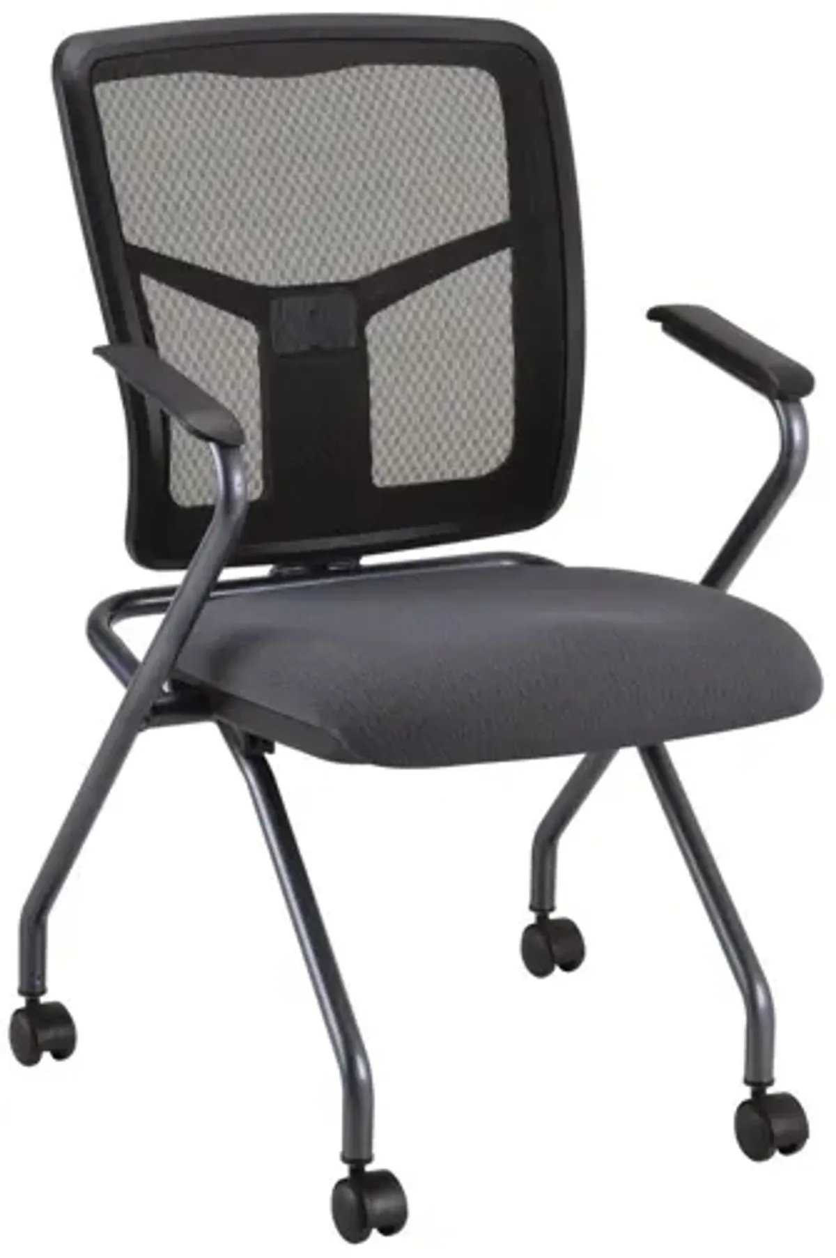 OfficeSource | CoolMesh Collection | Nesting Chair with Titanium Gray Frame