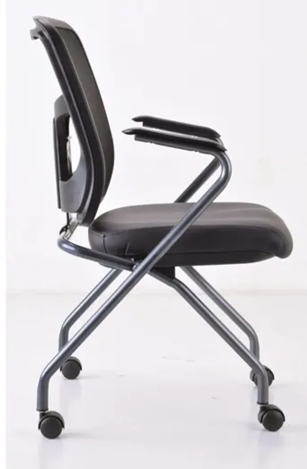 OfficeSource CoolMesh Collection Nesting Chair with Titanium Gray Frame