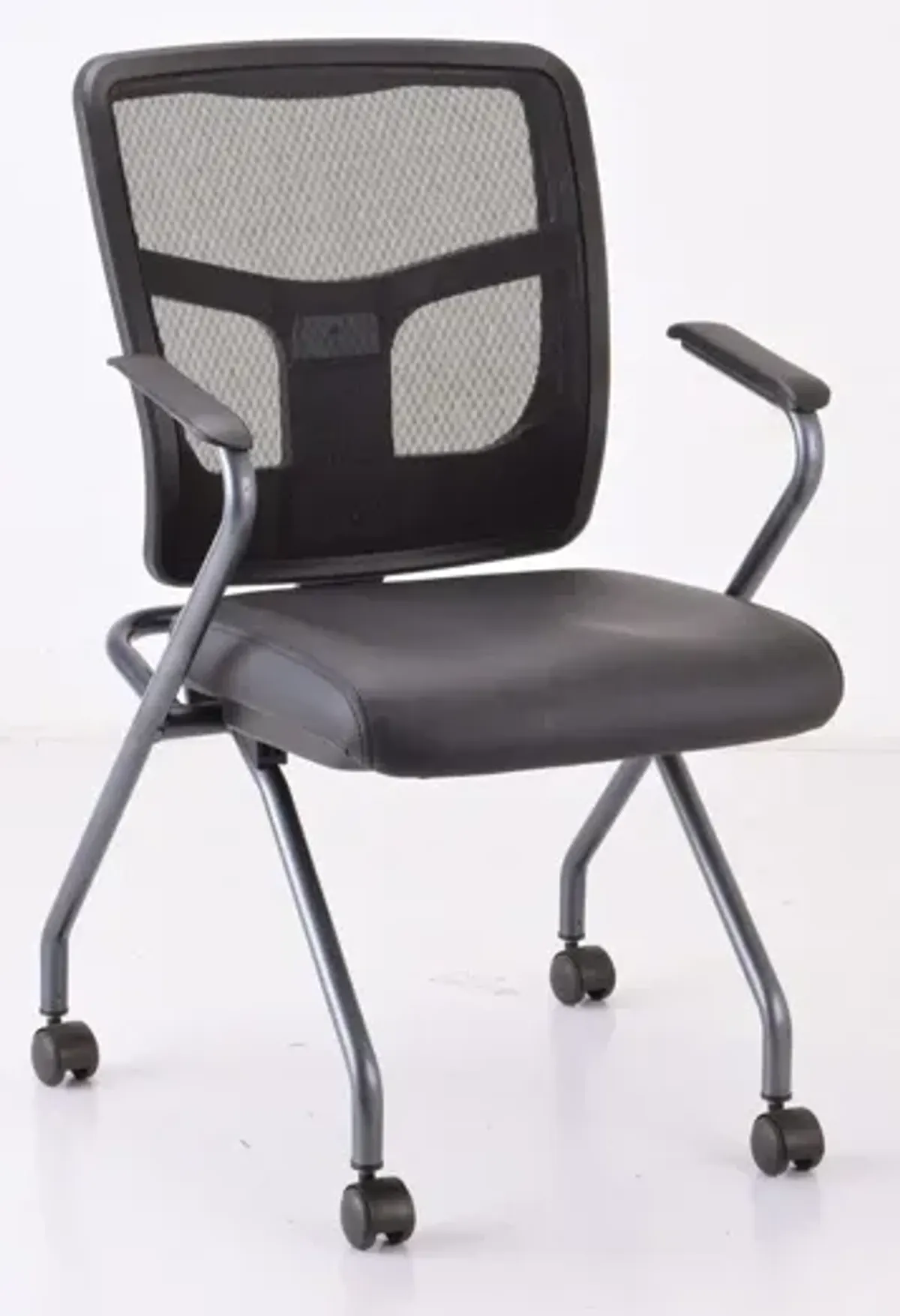OfficeSource CoolMesh Collection Nesting Chair with Titanium Gray Frame