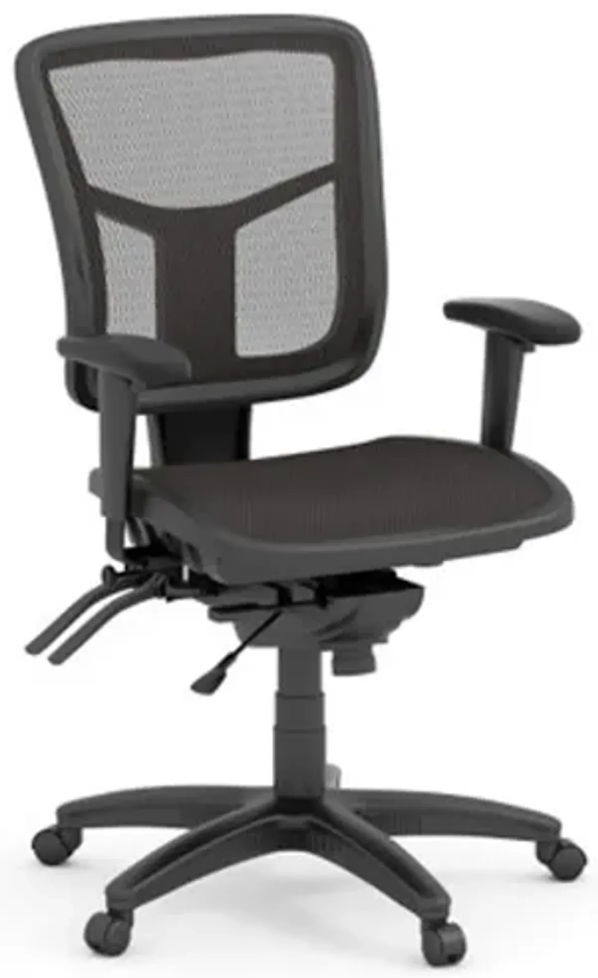 OfficeSource | CoolMesh | Multi Function, Mid Back Chair with Seat Slider and Black Frame