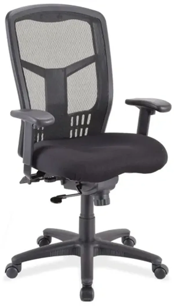 OfficeSource CoolMesh Synchro, High Back Mesh Chair with Seat Slider and Black Frame