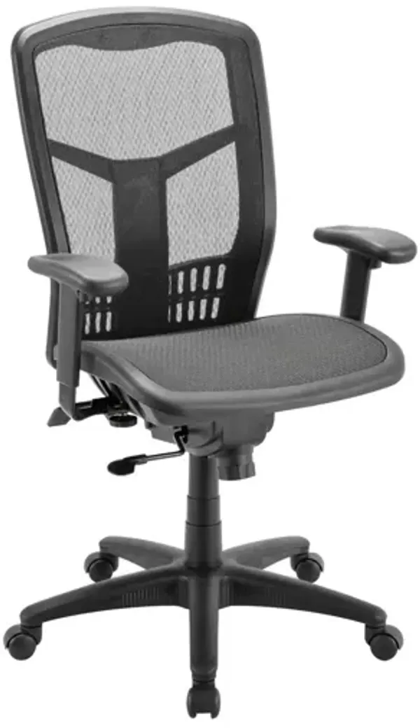 OfficeSource CoolMesh Synchro, High Back Mesh Chair with Seat Slider and Black Frame