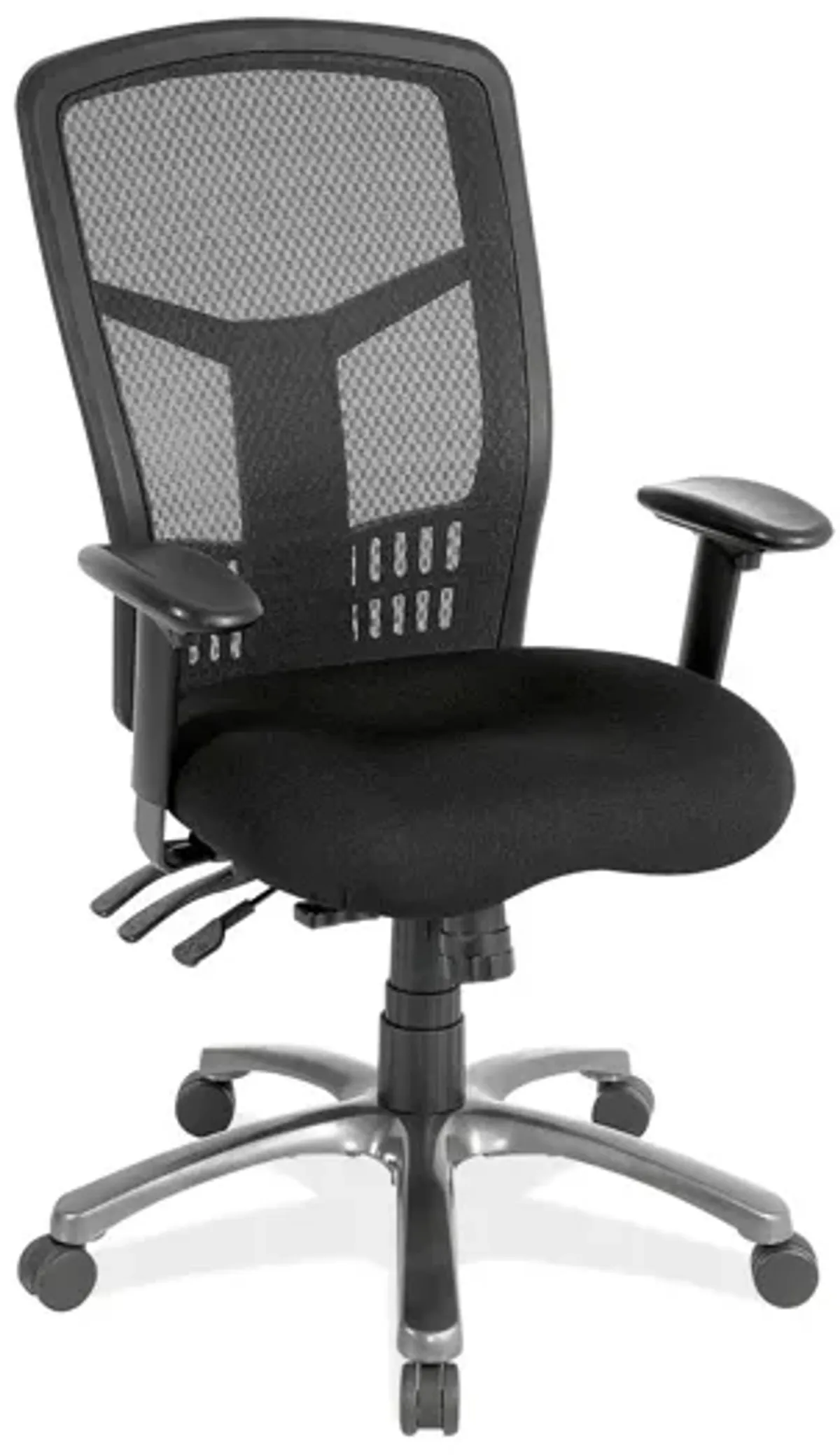 OfficeSource | CoolMesh Collection | Multi-Function High Back with Seat Slider and Black Frame