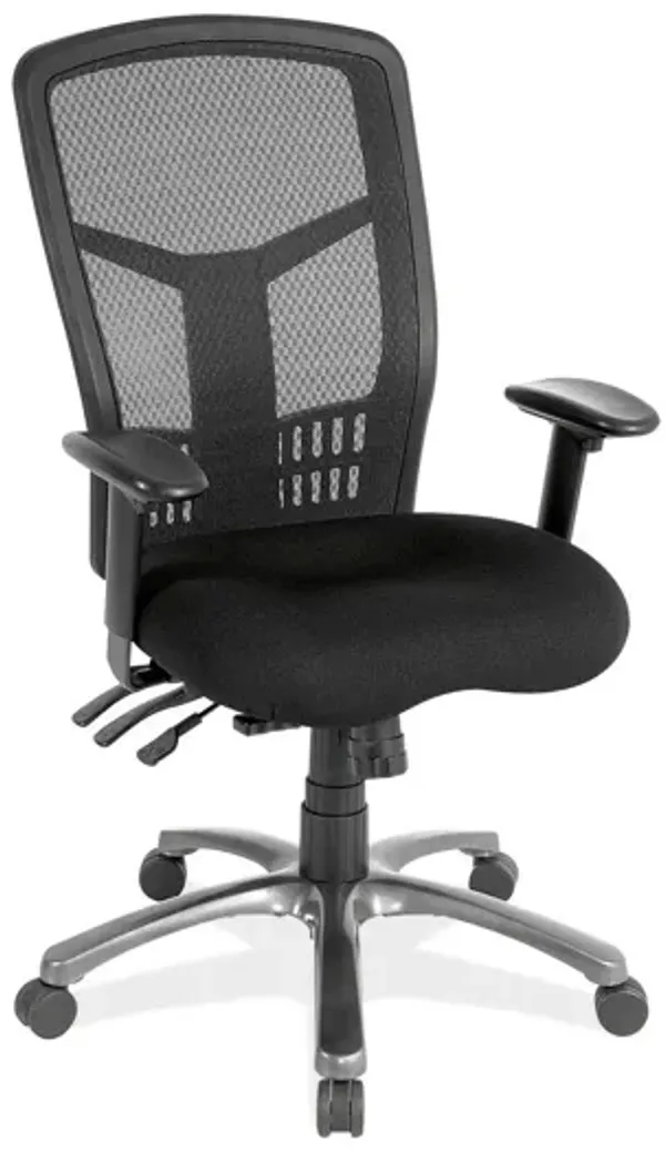 OfficeSource | CoolMesh Collection | Multi-Function High Back with Seat Slider and Black Frame