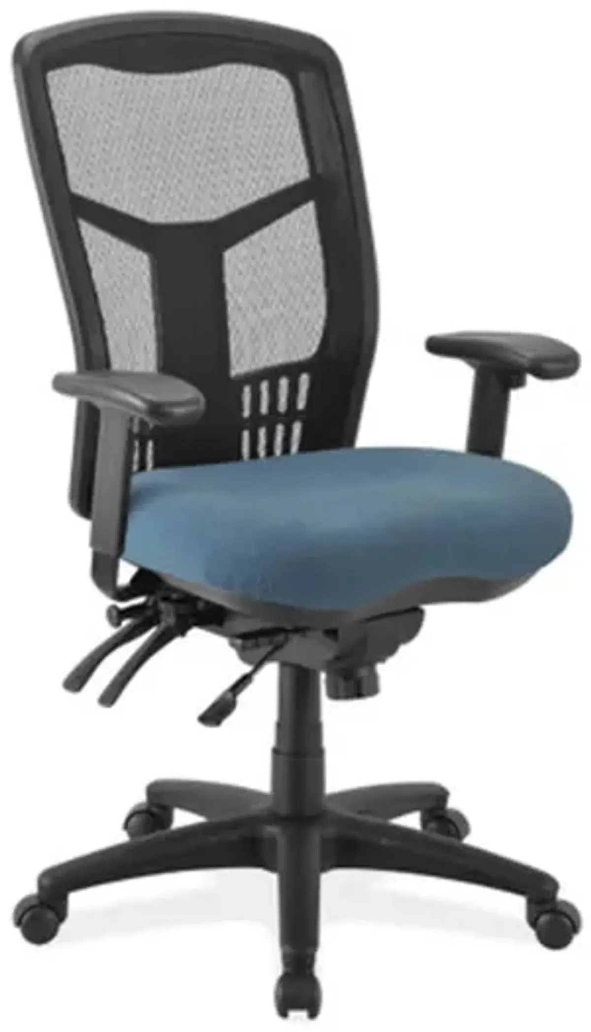 OfficeSource | CoolMesh Collection | Multi-Function High Back with Seat Slider and Black Frame