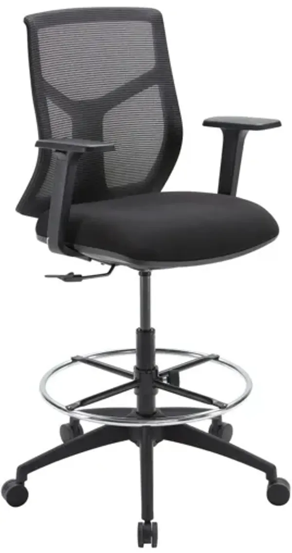 OfficeSource Starlight Mid Back Stool with Black Frame