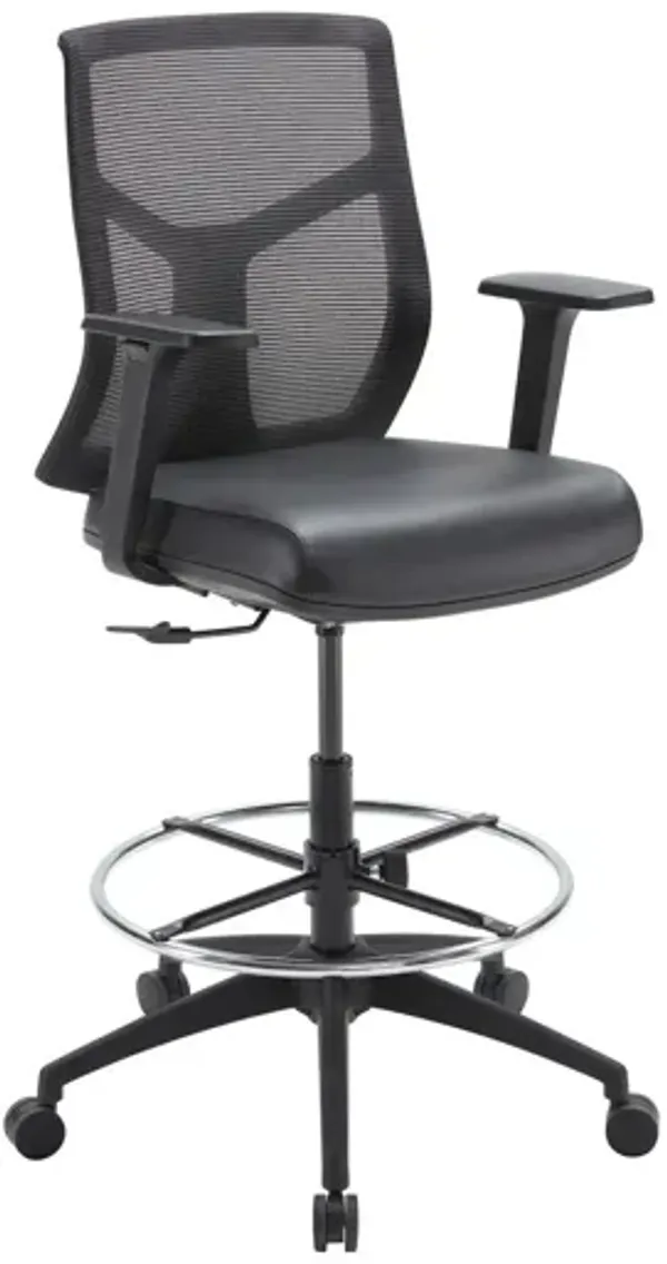 OfficeSource Starlight Mid Back Stool with Black Frame