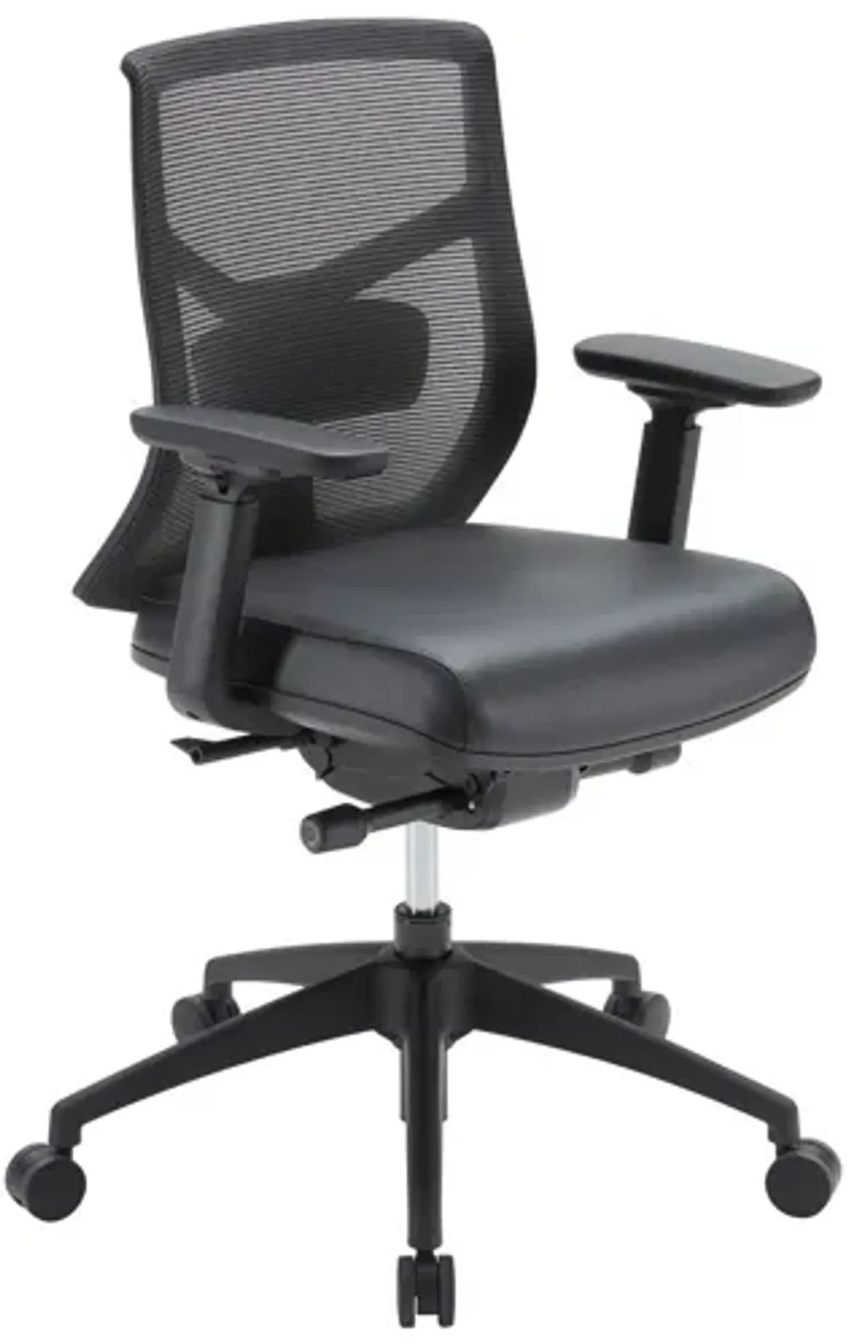 OfficeSource Starlight Mid Back Luxe Task Chair with Black Frame and Seat Slider