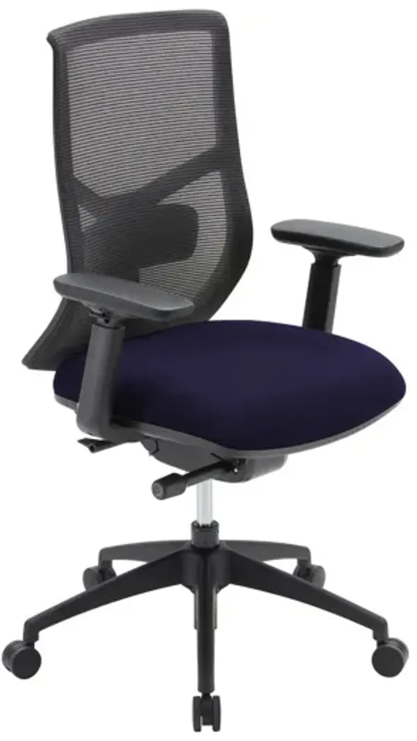 OfficeSource Starlight High Back Luxe Task Chair with Black Frame and Seat Slider