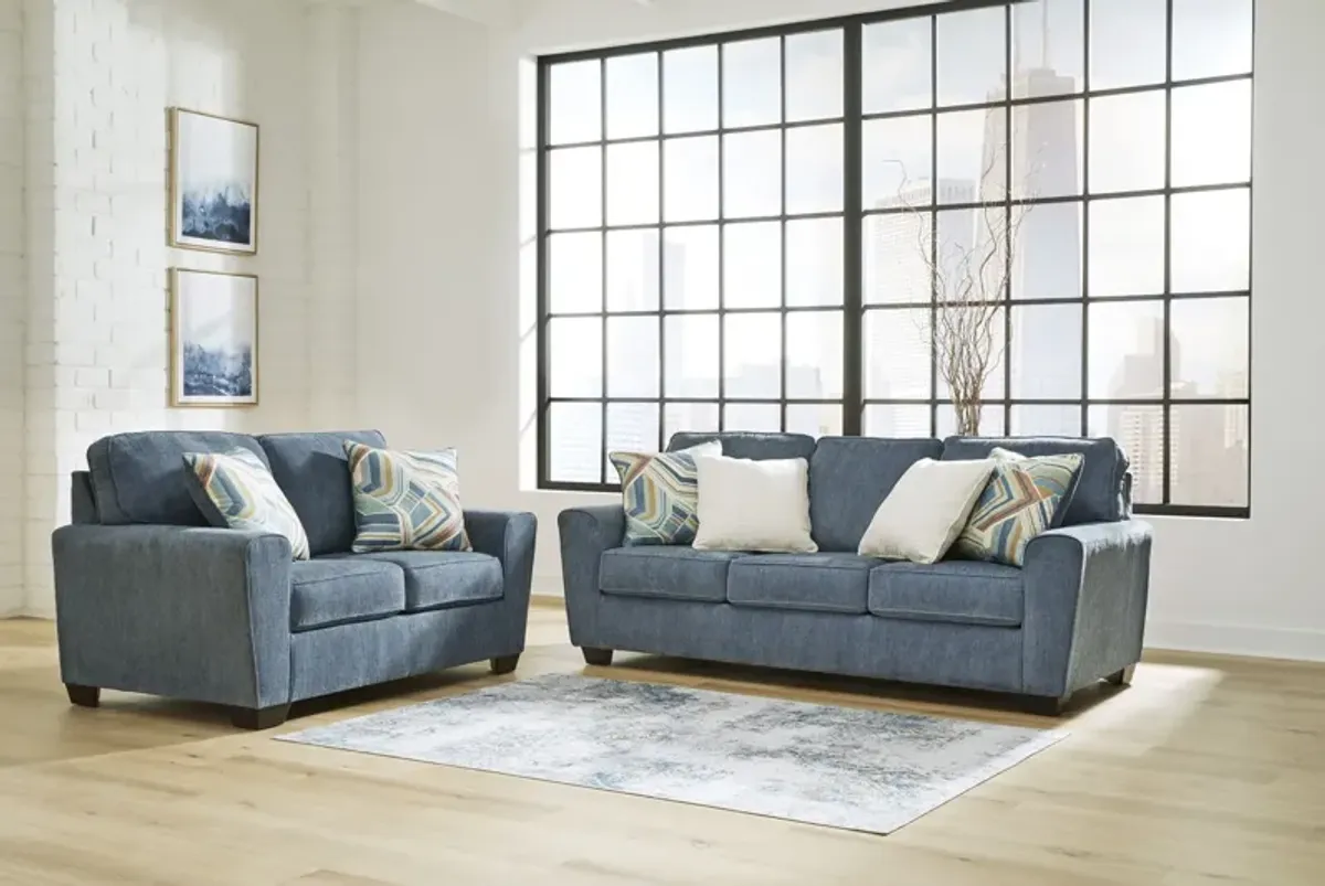 Cashton Blue 8-Piece Living Room Set