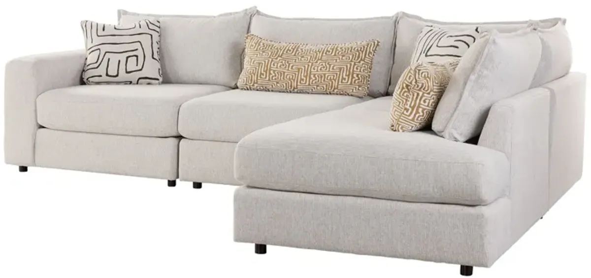 Dream 4-Piece Sectional with Right Arm Facing Bump Chaise